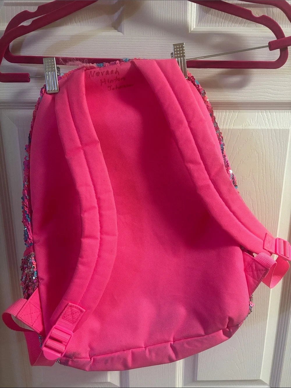 Justice Pink Sequin Kids Backpack with Iridescent Reversible Detail